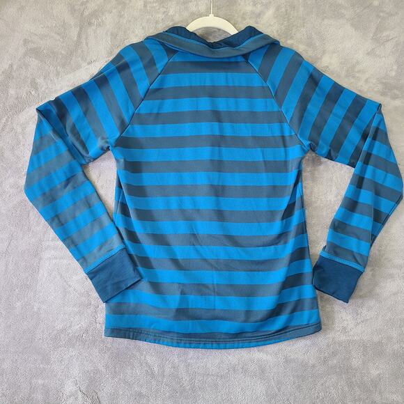 Mammut Blue & Navy Striped  Turtleneck Jacket L, Fleece-Lined, Women's - Picture 13 of 16
